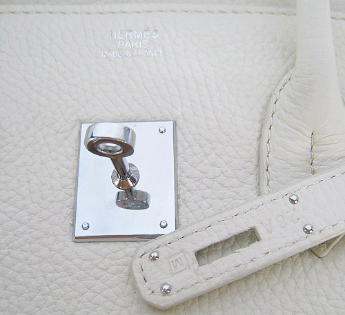 High Quality Fake Hermes Birkin 35CM Togo Leather Bag Cream 6089